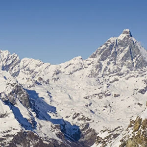 Dent d Herens and Matterhorn (seen from Val d Ayas, Valla e d Aoste)