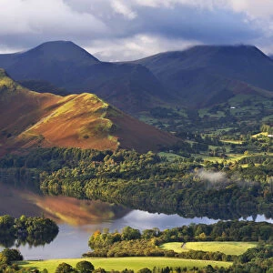 Derwent Water and Catbells mountain, Lake District, Cumbria, England. Autumn (October)