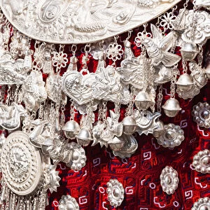 Details of Miao traditional silver jewellery, Guizhou, China