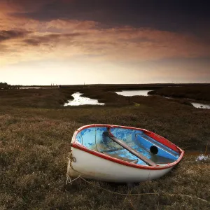 Dinghy at Sunset, Brancaster, Norfolk, England