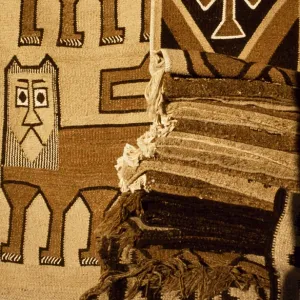 Display of rugs in a shop in Addis Ababas Merkato, or market