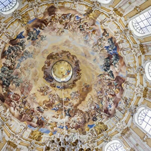 Dome fresco coronation of Benedict in the Benedictine Abbey Ettal, Upper Bavaria, Allgaeu