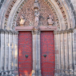 Door of St Elizabethas Church (Elisabethkirche), Marburg, Hesse, Germany