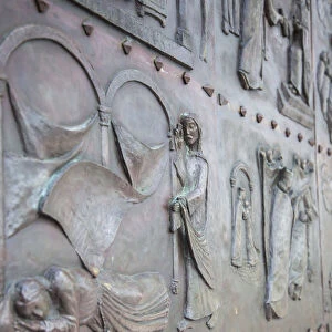 Detail on door of St Martins Basilica, Pannonhalma Abbey (UNESCO World Heritage