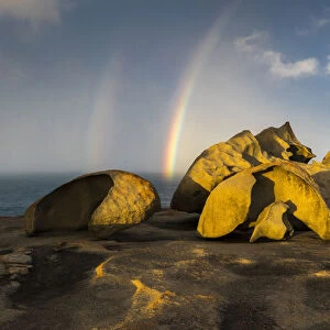Double rainbow over Remarkable Rocks, Flinders Chase National, Kangaroo Island