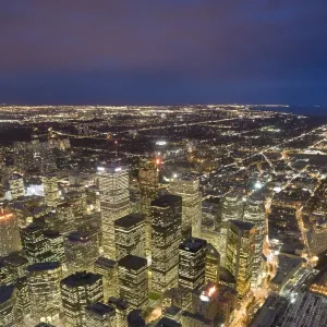 Downtown Toronto from CN Tower Skypod Observation Deck