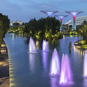 Dragonfly Lake and Supertrees, Gardens by the Bay, Singapore City, Singapore