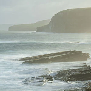 Dramatic coastal scenery near Birsay on the wild west coast of Orkney, Scotland