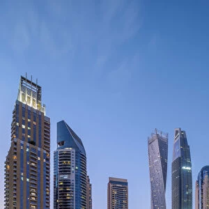 Dubai Marina at twilight, Dubai, United Arab Emirates