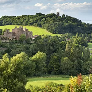 Dunster Castle and Conygar Tower in Exmoor National Park, Somerset, England. Summer