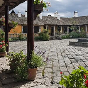 Ecuador, The beautiful Hacienda San Augustin de Callo is built on the site of an Inca palace