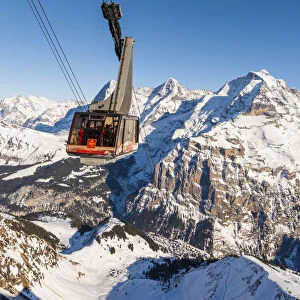 Eiger, Monch and Jungrau with cable car to Schilthorn, Birg, Berner Oberland