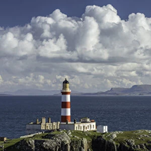 Eilean Glas Lighthouse looking over the Little Minch towards the Isle of Skye