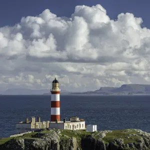 Eilean Glas Lighthouse looking over the Little Minch towards the Isle of Skye