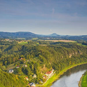 Elbe River at Bastei, Saxon Switzerland National Park, Saxony, Germany