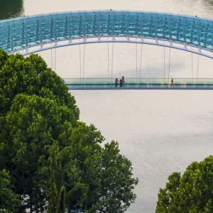 Elevated view of The Bridge of Peace, Tbilisi, Georgia