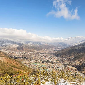 Elevated view of the city of Thimphu, Bhutan