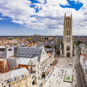 Elevated view of Ghent Beffroi (Belfort), Belgium