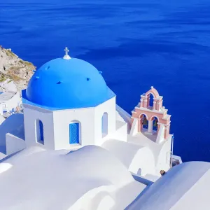 Elevated View Print of Oia Village, Santorini Elevated View Print of Oia Village, Santorini