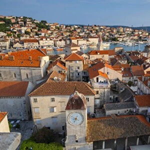 Elevated View Over Trogir, Trogir, Dalmatian Coast, Croatia, Europe