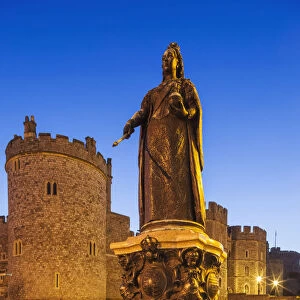 England, Berkshire, Windsor, Windsor Castle, Statue of Queen Victoria