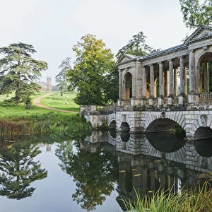 England, Buckinghamshire, Stowe, Stowe Landscape Gardens, The Palladian Bridge