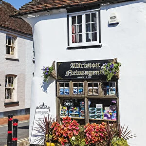 England, East Sussex, Alfriston, Traditional Newsagent Shop Window