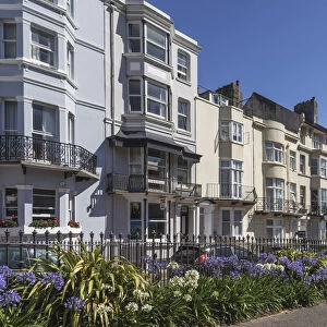 England, East Sussex, Brighton, Kemptown, The New Steine Gardens and Colourful Hotels