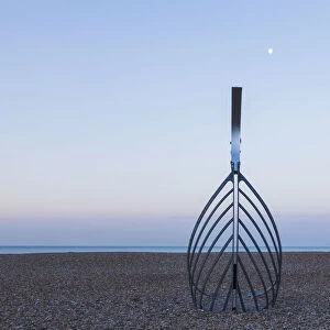 England, East Sussex, Hastings, Hastings Beach, Sculpture titled The