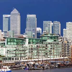 England, London, Canary Wharf and Docklands Skyline
