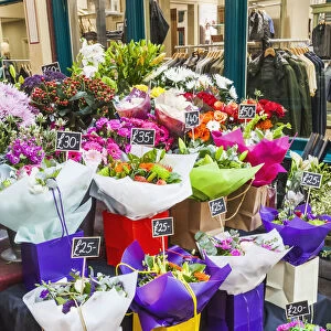 England, London, City of London, Leadenhall Market, Flower Stall