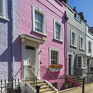 England, London, Westminster, Kensington and Chelsea, Colourful Residential Houses in