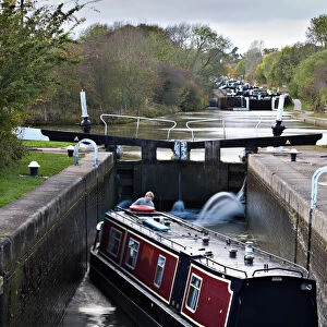 England, Warwickshire, near Warwick, Hatton, Hatton Locks on the Grand Union Canal