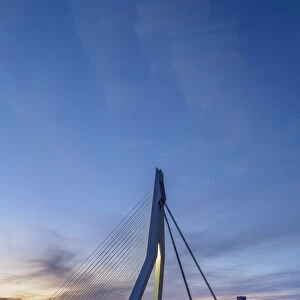 Erasmus Bridge at dusk, Rotterdam, South Holland, The Netherlands