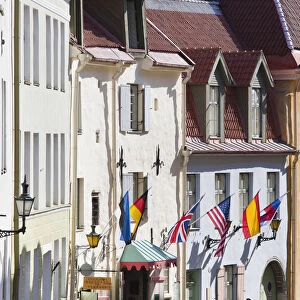 Estonia, Tallinn, Old Town, Puhavaimu Street buildings