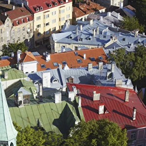 Estonia, Tallinn, View Of Lower Town Rooftops