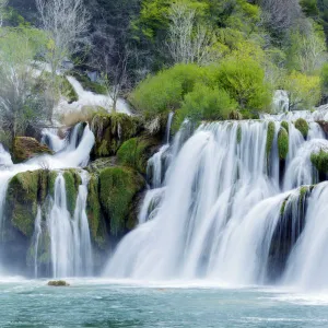 Europe, Croatia, Dalmatia, Sibenik Knin, waterfalls in Krka National Park