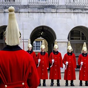 Europe, Great Britain, England, London, Lifeguards at the changing of the guard at