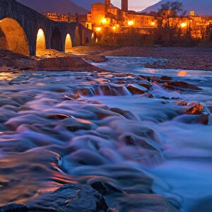 Europe, Italy, Emilia Romagna, Piacenza district. Bobbio at dusk