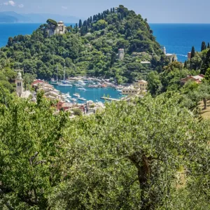 Europe, italy, Liguria. View over Portofino