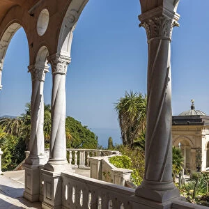 Europe, Italy. Liguria. View from Villa Hanbury near to Ventimiglia