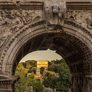 europe, Italy, Rome. The arch of Septimus Severus in the Forum Romanum