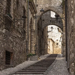 europe, Italy, Umbria. Narrow street in the ancient town of Narni