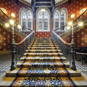 Europe, United Kingdom, England, Middlesex, London, St Pancras Hotel, Grand Staircase