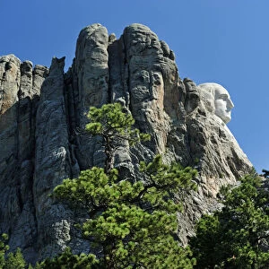 Face of President Washington, Mount Rushmore, Pennington County, Black Hills, Western