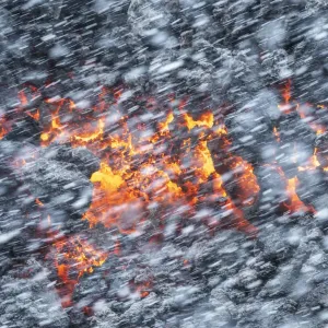 Falling Snow and Lava at Fagradalsfjall Eruption - AWL Print
