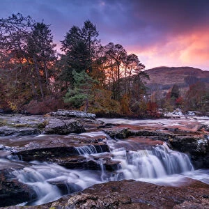 Falls of Dochart at Sunset, Killin, Stirling, Scotland