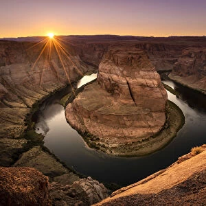 Famous Horseshoe Bend on Colorado river at sunset, Page, Arizona, USA