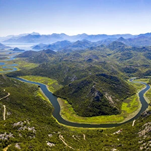 Famous river bend at Rijeka Crnojevica, Lake Skadar, Montenegro