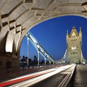 The famous Tower Bridge over the River Thames in London